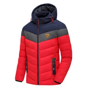 Men's Stylish Windproof Padding Huddles Jacket (Red & Blue)