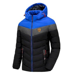 Men's Stylish Windproof Padding Huddles  Jacket (Black & Blue)